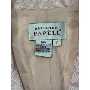 Gorgeous Adrianna Papell Designer Pink Floral Brocade-Style Suit Ladies Sz 10 image 6