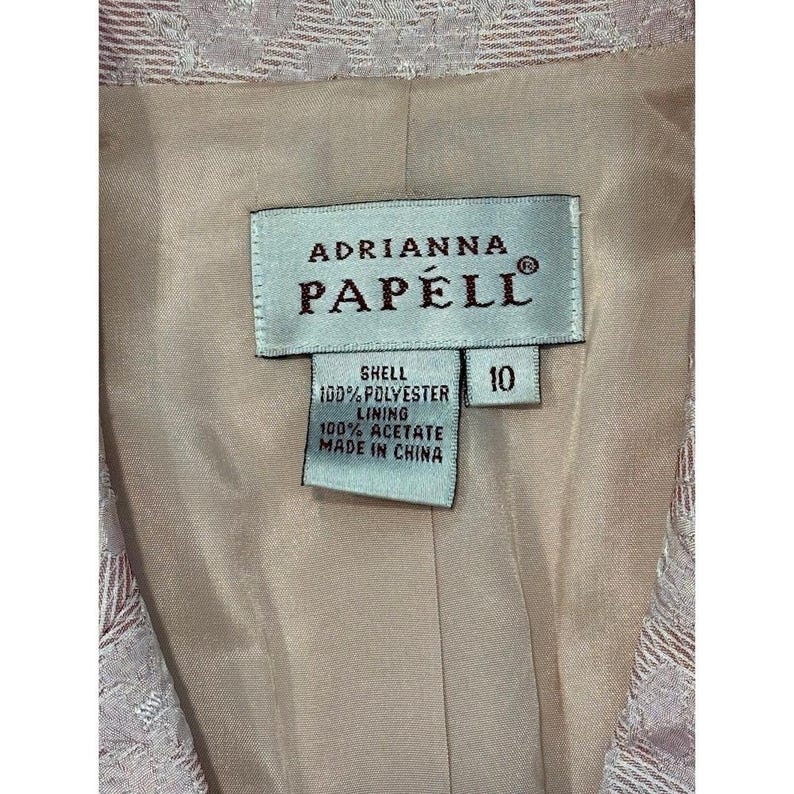 Gorgeous Adrianna Papell Designer Pink Floral Brocade-Style Suit Ladies Sz 10 image 6