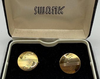 NIB Vintage Swank Gold Toned Cufflink Set