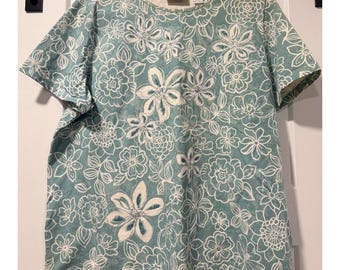 Vintage Alfred Dunner Floral Tee With Sparkles Ladies Size 1X