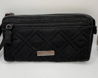 Nice Vintage Black Checkered Vera Bradley Wristlet Wallet