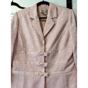 Gorgeous Adrianna Papell Designer Pink Floral Brocade-Style Suit Ladies Sz 10 image 1