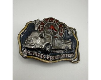 Vintage 1985 America's Firefighters Belt Buckle