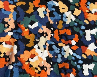 Vintage CJ Banks Fall Colors Abstract Print 3/4-Length Sleeve Tee