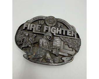 Vintage 1991 American Firefighters Belt Buckle