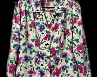 Vintage Peters & Ashley Vintage Floral Blouse Ladies Size 12