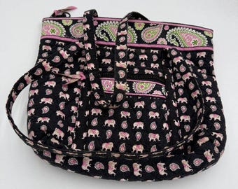 Vintage Vera Bradley Multi Color Paisley Elephant Shoulder Bag