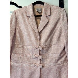 Gorgeous Adrianna Papell Designer Pink Floral Brocade-Style Suit Ladies Sz 10 image 3