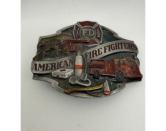 Vintage 1988 Siskiyou American Firefighters Belt Buckle