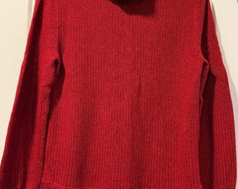 Vintage Westbound Deep Red 100% Cotton Turtleneck Sweater