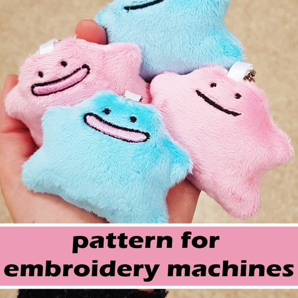 ITH (in the hoop) embroidery pattern ditto pokemon keychain