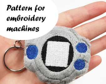ITH (in the hoop) embroidery pattern digivice keychain