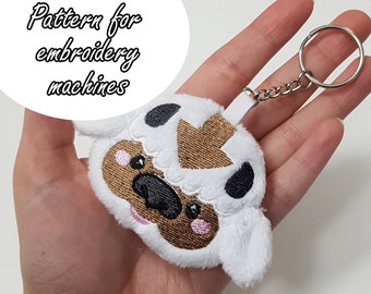 ITH (in the hoop) embroidery pattern Appa Avatar the last airbender legend of korra keychain