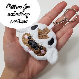 ITH (in the hoop) embroidery pattern Appa Avatar the last airbender legend of korra keychain