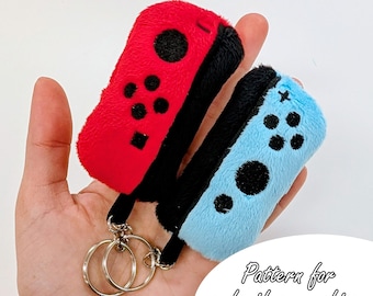 ITH (in the hoop) embroidery pattern switch joycon keychain