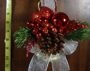 Holiday Floral Jingle Bell Door Hanger, FREE SHIPPING, Christmas Decoration, Door Decoration