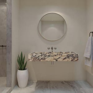 Marble Sink Calacatta Viola, Bathroom Sink, Wall mounted Sink, Vessel Sink, Powder Sink, Marble Washbasin, Natural Stone, Custom Size