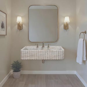 Marble Sink Carrara White, Bathroom Sink, Wall mounted Sink, Vessel Sink, Handcarved Sink, Marble Washbasin, Natural Stone, Custom Size