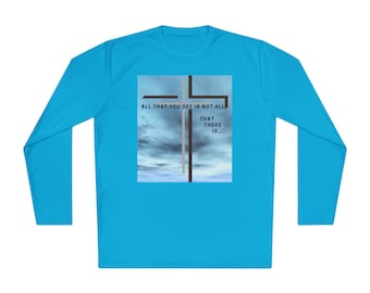 Sky Cross Graphic Long Sleeve Tee | Inspirational Scripture Quote