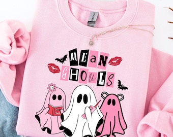 Funny Mean Ghouls Sweatshirt, Halloween Pink Lover Sweater, Pink Ghost Hoodie, Halloween Cute Ghost T-Shirt, Ghost Vibes Shirt