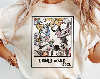 Comfort Colors® Retro Disneyworld 2026 Shirt, Vintage Mickey And Friends Disneyworld Shirt,Disney Trip 2026 Shirt,Disney Family Vacation Tee