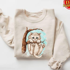 Vintage Style Opalite Cat Sweatshirt, Pop Culture Inspired Shirt