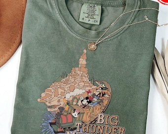 Comfort Colors® Vintage Disney Mickey and Friends Big Thunder Mountain Railroad Shirt, The Wildest Ride In The Wilderness Tee,Disneyland Tee