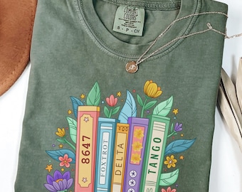 Comfort Colors® Floral Subtle Anti-Trump Shirt, Anti-MAGA T-Shirt, Flowers and Books Protest Tee