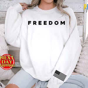 Freedom Sweatshirt, American Flag, Unisex Hoodie