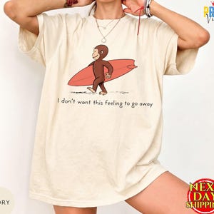 Comfort Colors® Vintage Surf Monkey Tee, Nostalgic Summer Beach Vacation Shirt