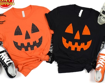 Jack O Lantern Shirts, Retro Pumpkin Face Teacher T-Shirt, Spooky Season Halloween Sweatshirt, Fall Pumpkin Costume Hoodie
