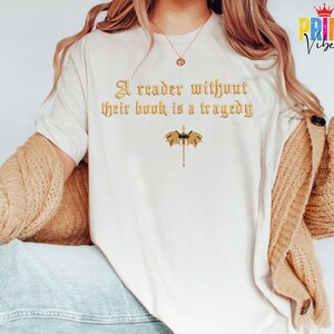 Faux Embroidered Dragon Rider Sweatshirt, Reader Without Their Book Sweater, Bookish Hoodie, Fourth Wing Shirt, Book Lovers T-Shirt image 7