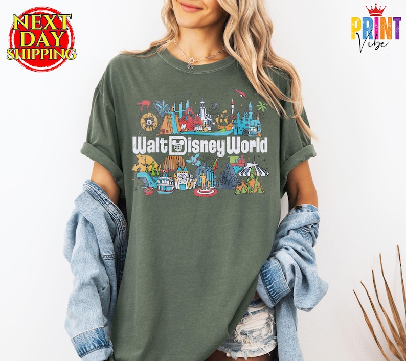 Comfort Colors® Vintage Walt Disneyworld Shirts, Retro 90s Mickey & Friends Shirt, Disney Family Vacation Shirt, Disney 2026 Trip T-Shirt
