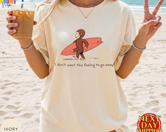Comfort Colors® Vintage Surf Monkey Tee, Nostalgic Summer Beach Vacation Shirt
