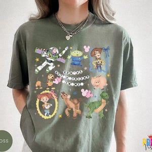 Comfort Colors® Retro Coquette Disney Toy Story You've Got A Friend In Me Shirt, Toy Story Characters Tee, Family Matching Shirt image 3