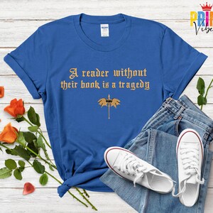 Faux Embroidered Dragon Rider Sweatshirt, Reader Without Their Book Sweater, Bookish Hoodie, Fourth Wing Shirt, Book Lovers T-Shirt image 6