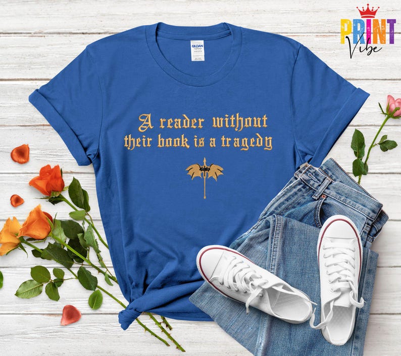 Faux Embroidered Dragon Rider Sweatshirt, Reader Without Their Book Sweater, Bookish Hoodie, Fourth Wing Shirt, Book Lovers T-Shirt image 6