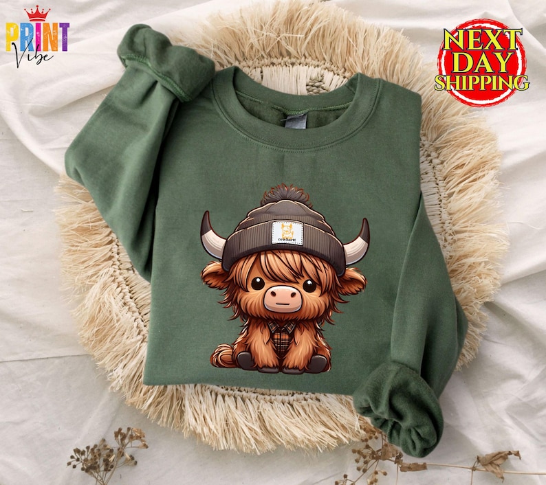 Highland Cow Sweatshirt, Highland Cow Crewneck, Cute Cow Sweater, Western Crewneck, Highland Cow Hoodie, Cow Gifts, Cow T-Shirt