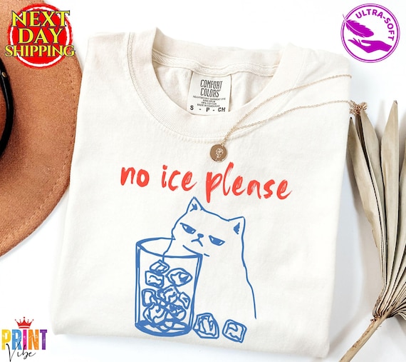 Comfort Colors® No ICE Please Shirt, No Ice Cat Meme Shirt, Pro Immigration Tee, Abolish ICE Shirt, Social Justice Protest Top, Anti Ice Tee