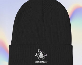 Cosmic Mother Embroidered Beanie