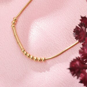 14K guld personligt dolt meddelande | Morsekodshalsband | Hemligt namnsmycke