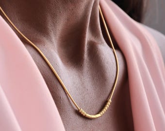 14K Gold Morse Code Necklace | Hidden Message Jewelry | Bridesmaid Gift | Sister & Friend Morse | Custom Secret Name Necklace