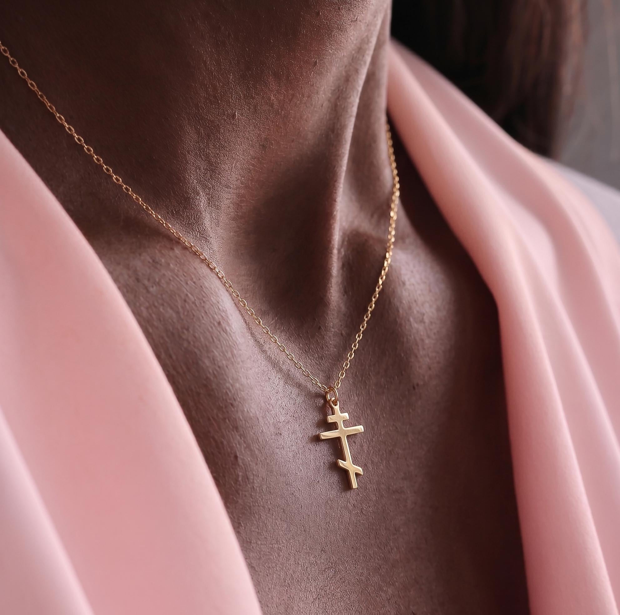 Russian orthodox cross necklace - Etsy 日本