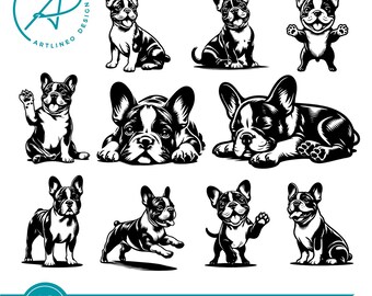 French Bulldog Silhouette SVG : Pet Lover Cricut Design (Digital Download)