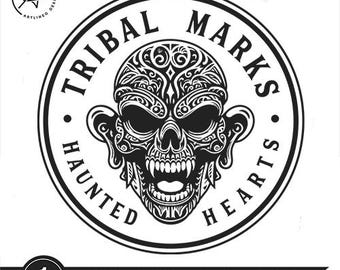 Tribal Skull Head SVG: Halloween Skull, Boho Mandala Design (Digital Download)