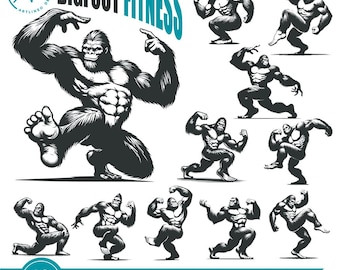 Bigfoot Fitness SVG: Sasquatch Gym Workout Clipart (Instant Download)