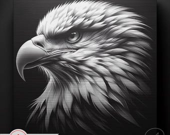 Eagle Head PNG: Black Background Sublimation Design,  Slate Engraving, Laser Engraving Files (Digital Download)
