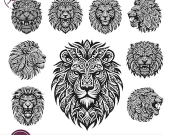 Tribal Lion Silhouette SVG: Boho Mandala Design (Digital Download)