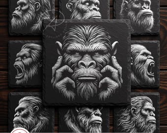 Bigfoot Head SVG : Sasquatch Slate Engraving, Laser Engraving Files (digital download)