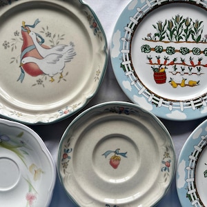 Vintage Decorative Plates | Farmhouse & Cottagecore Designs | Plate wall, display, garden party